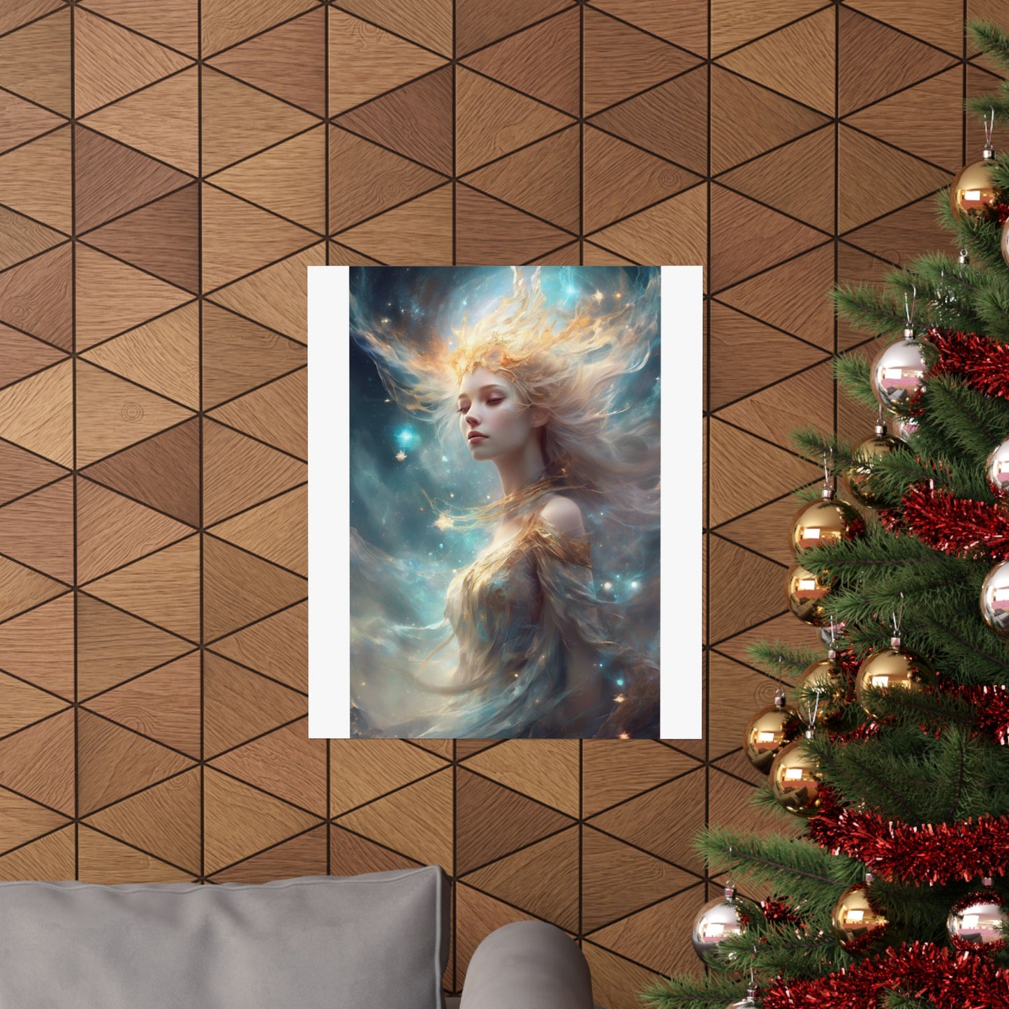 Solar Celestial Spirit Fantasy Portrait Poster
