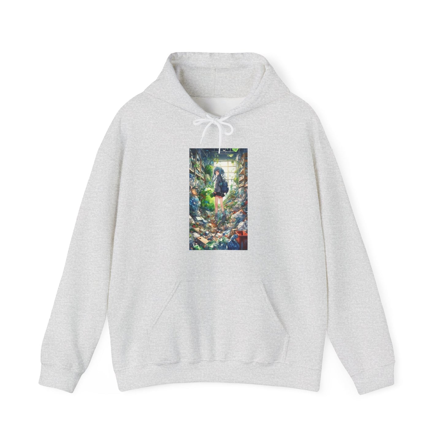 Green Recycling Alley Anime Girl Eco Graphic Hoodie
