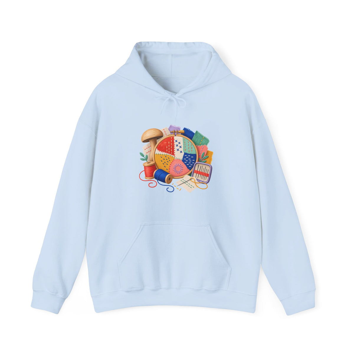 Colorful Visible Mending Workshop Hoodie