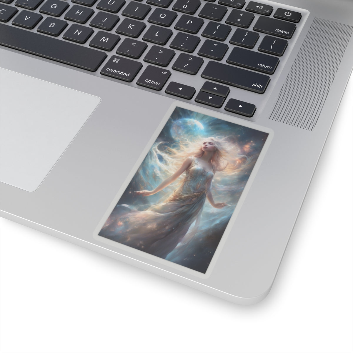 Moonlit Celestial Maiden Fantasy Portrait Sticker