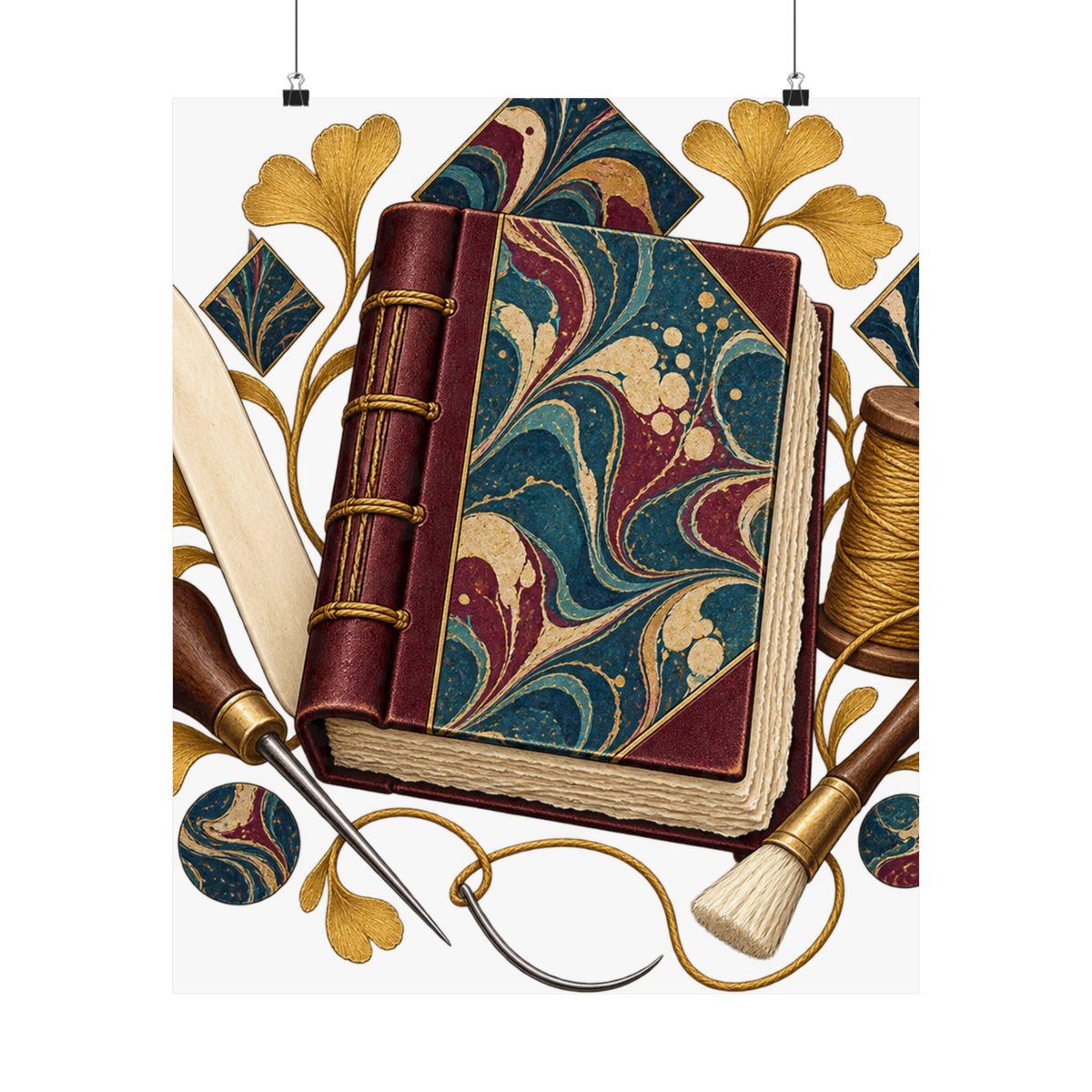 Traditional Marbled Bookbinding Workshop Poster