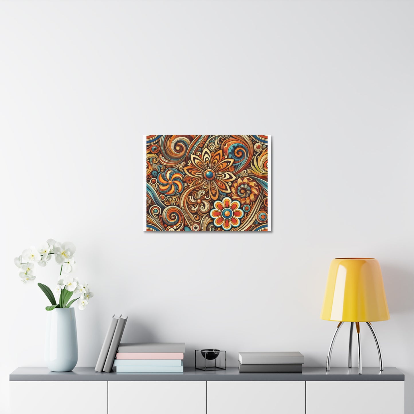 Ornate Abstract Floral Paisley Pattern Canvas