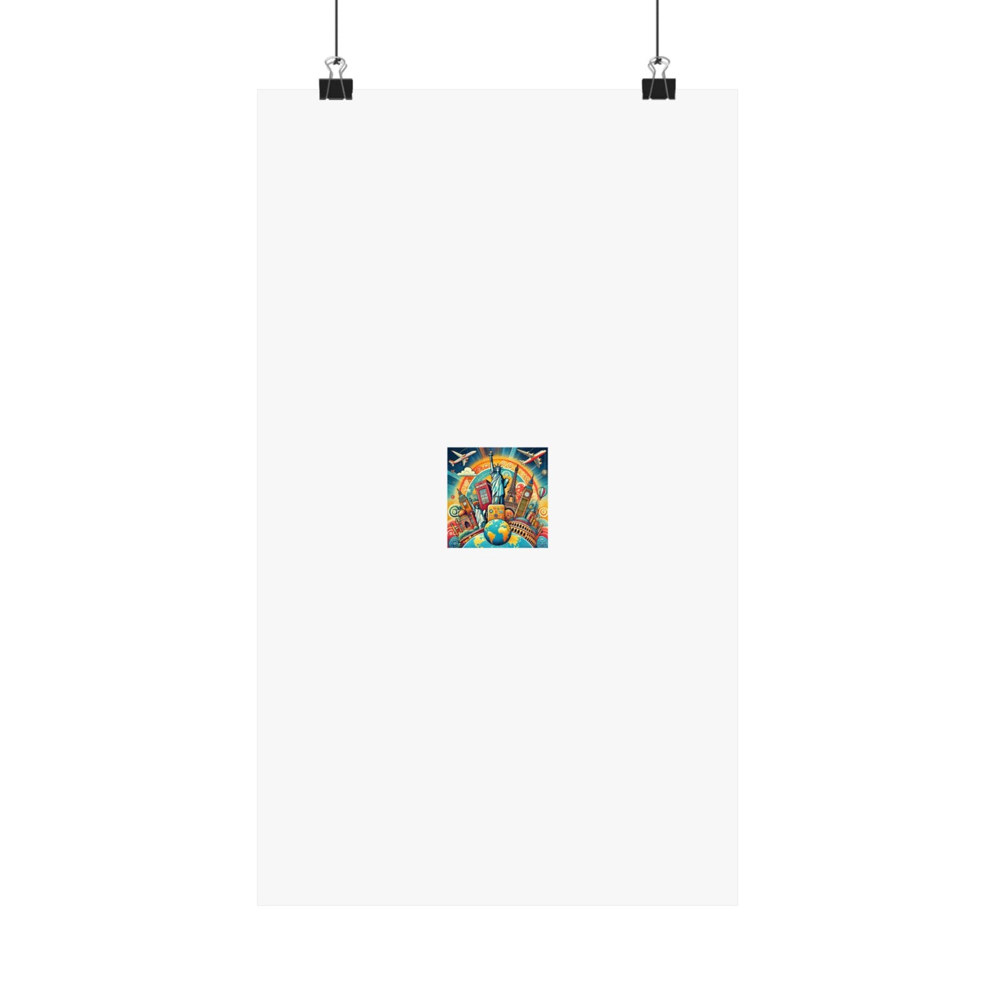 Global Landmark Adventure Collage Colorful Travel Poster