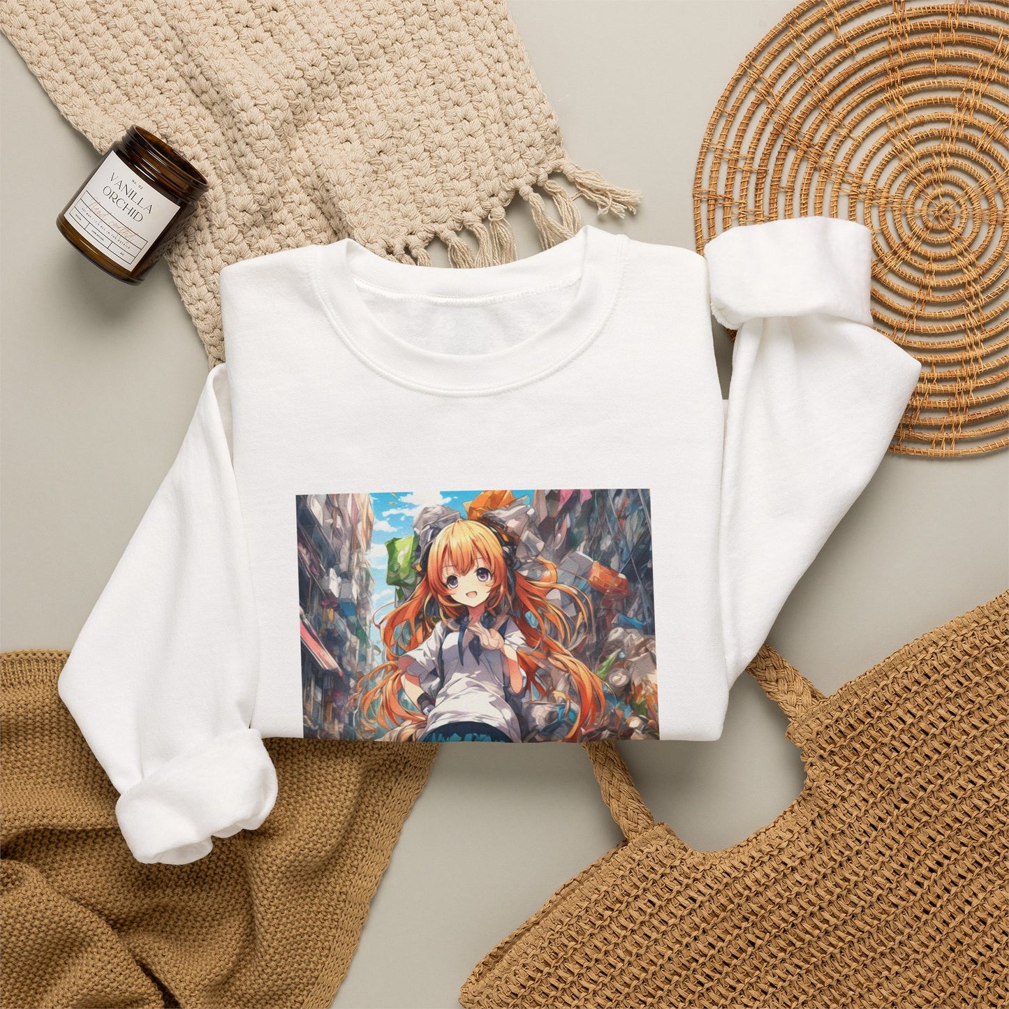 Recycling Rescue Anime Heroine Eco Street Art Sweatshirt