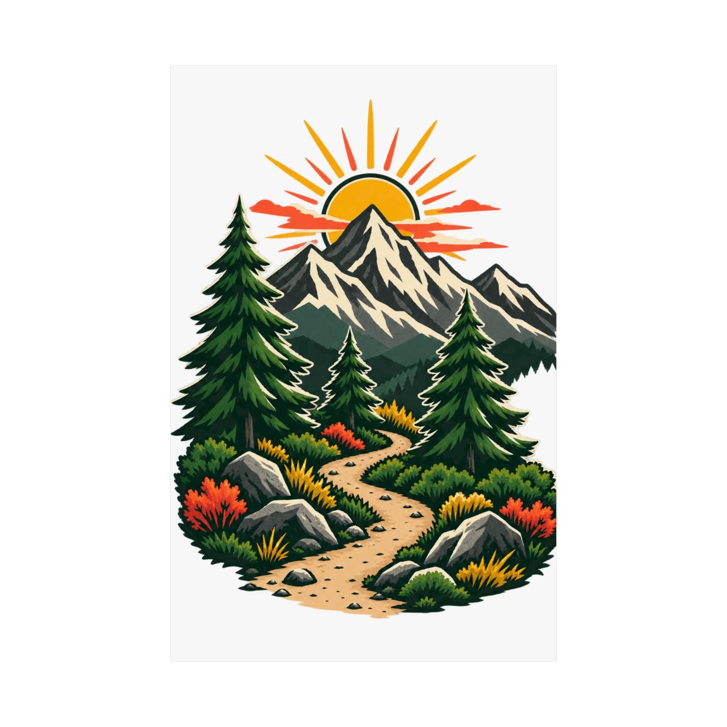 Sunrise Mountain Trail Outdoor Adventure Poster