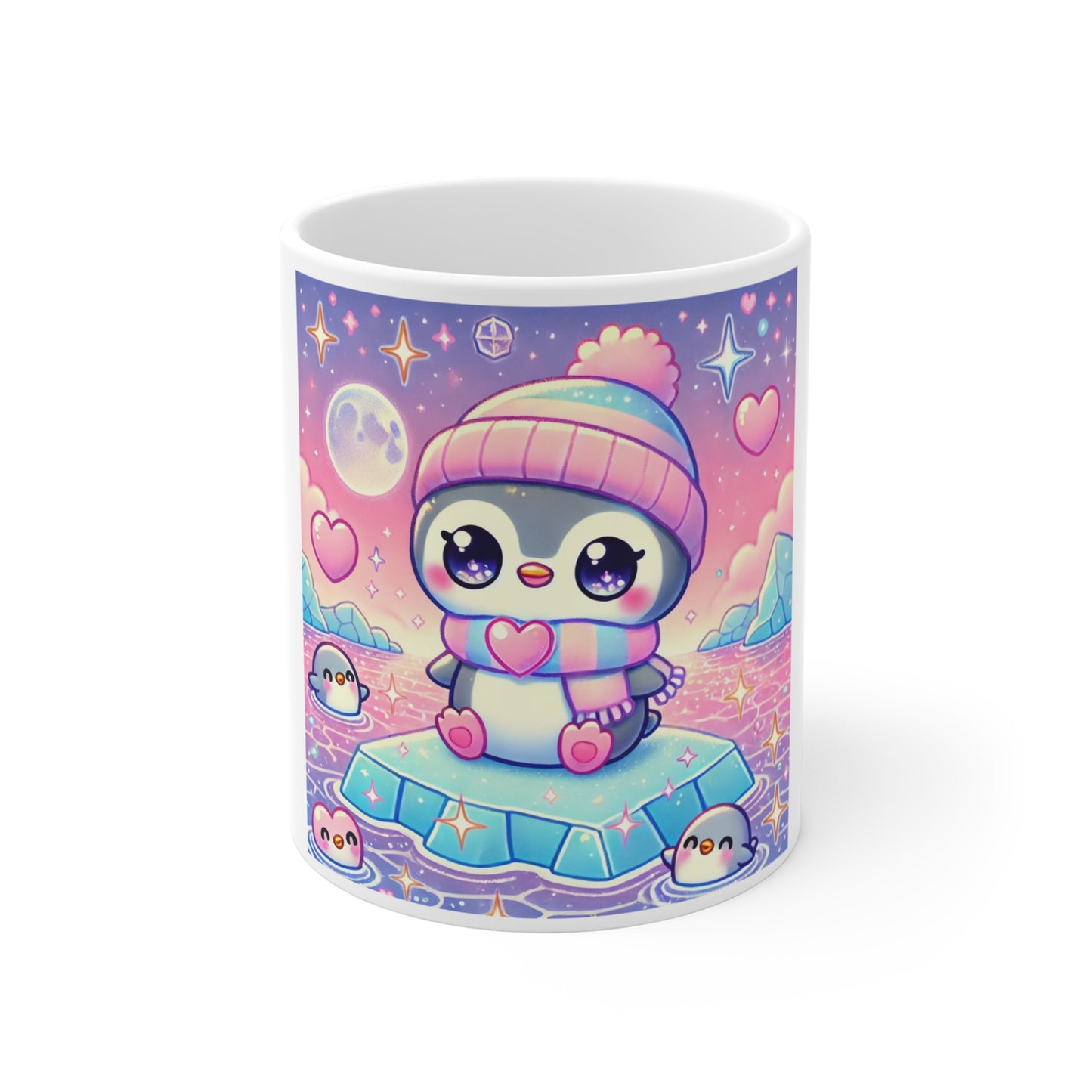 Cute Winter Penguin Ice Floe Kawaii Art Coffee Mug