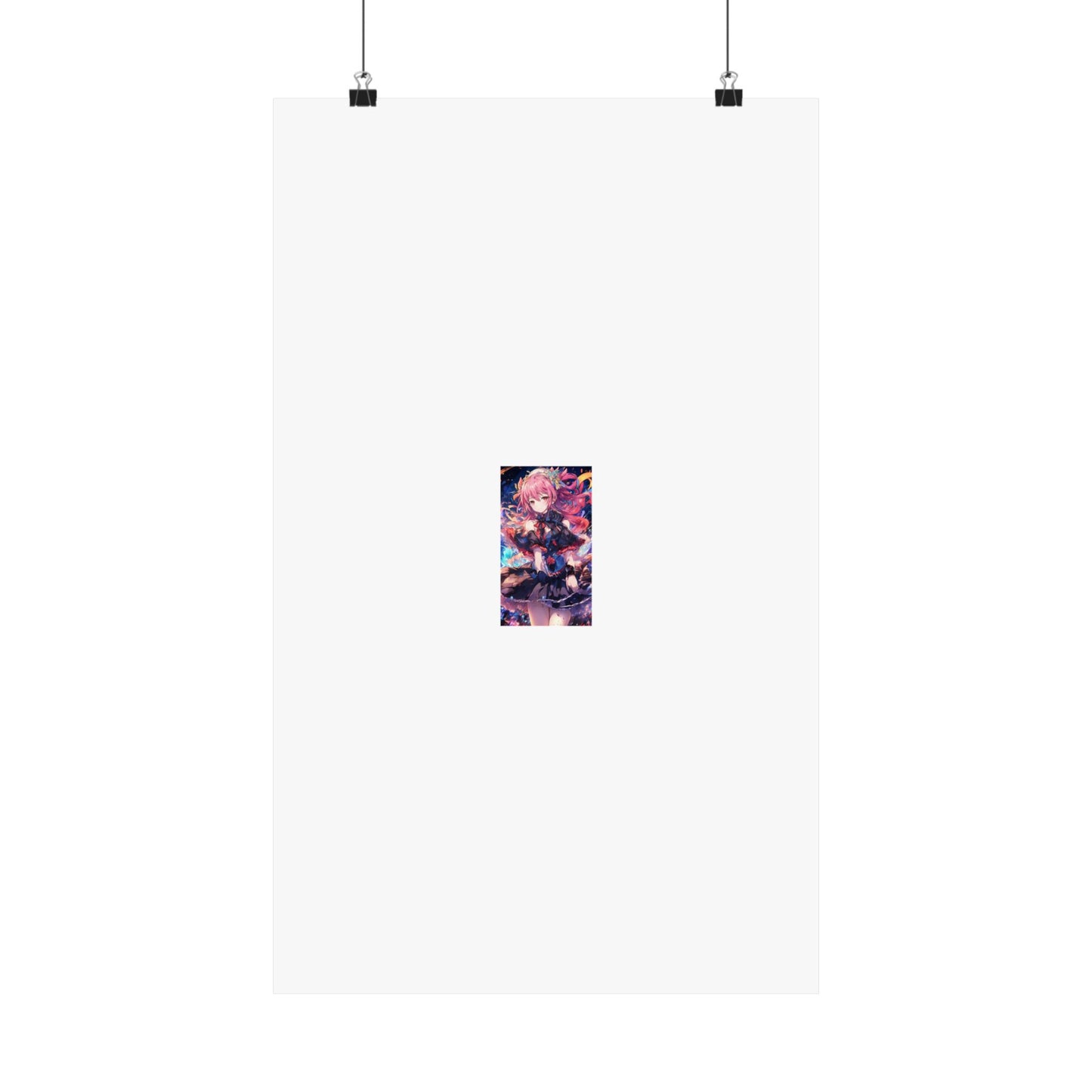 Pink Haired Fantasy Heroine Anime Portrait Poster Art