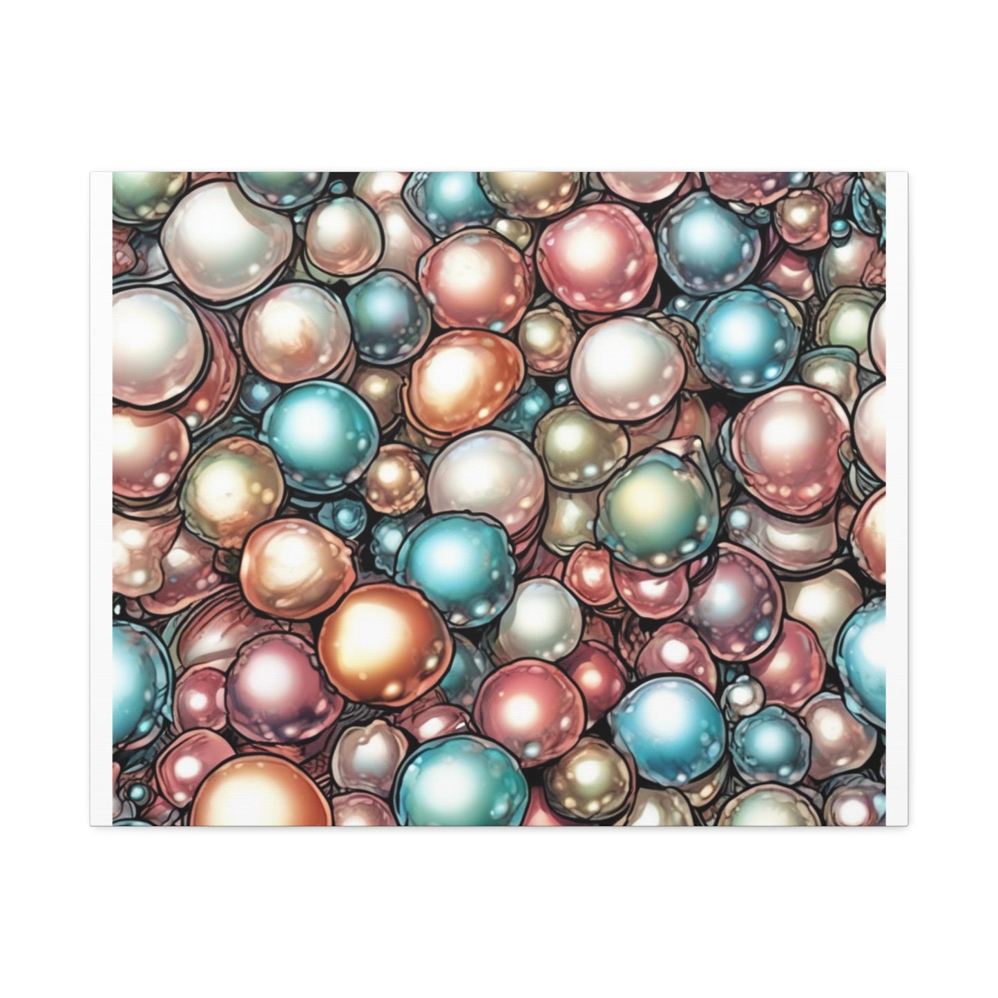 Rainbow Pearl Marble Abstract Gift Art Canvas