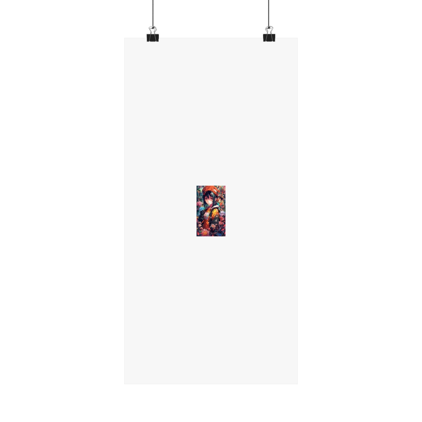 Anime Floral Forest Heroine Portrait Flower Poster Art