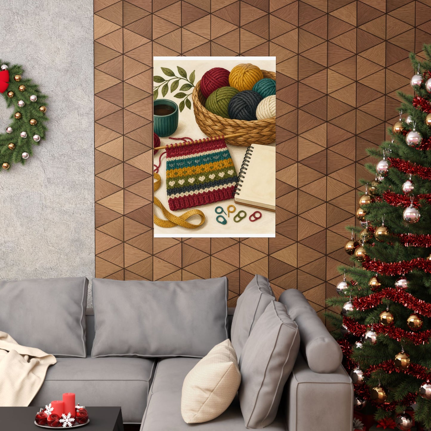 Cozy Knitting and Yarn Hobby Art Poster