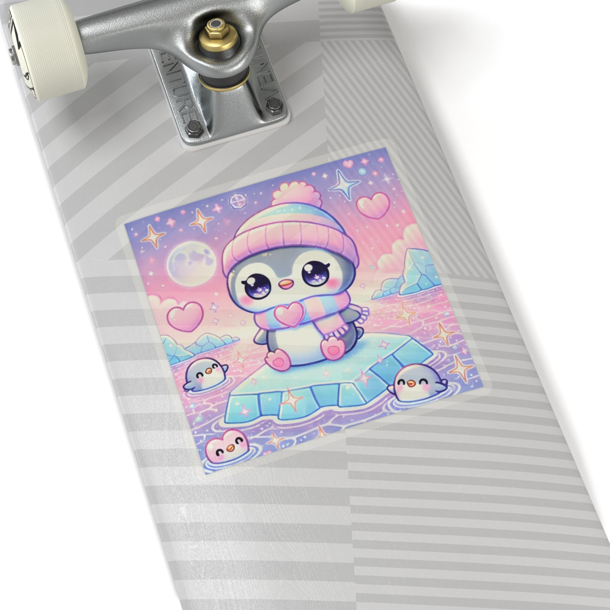Cute Winter Penguin Ice Floe Kawaii Art Sticker