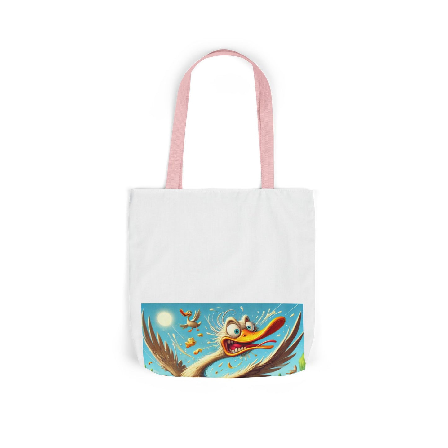 Chaotic Picnic Duck Funny Summer Canvas Tote Bag