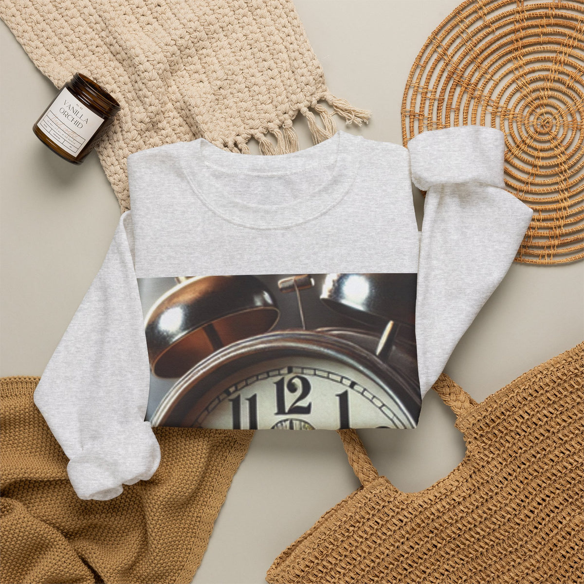 Vintage Alarm Clock Morning Routine Soft Sweatshirt