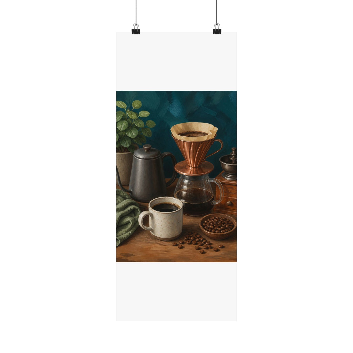 Warm Home Coffee Brewing Art Poster