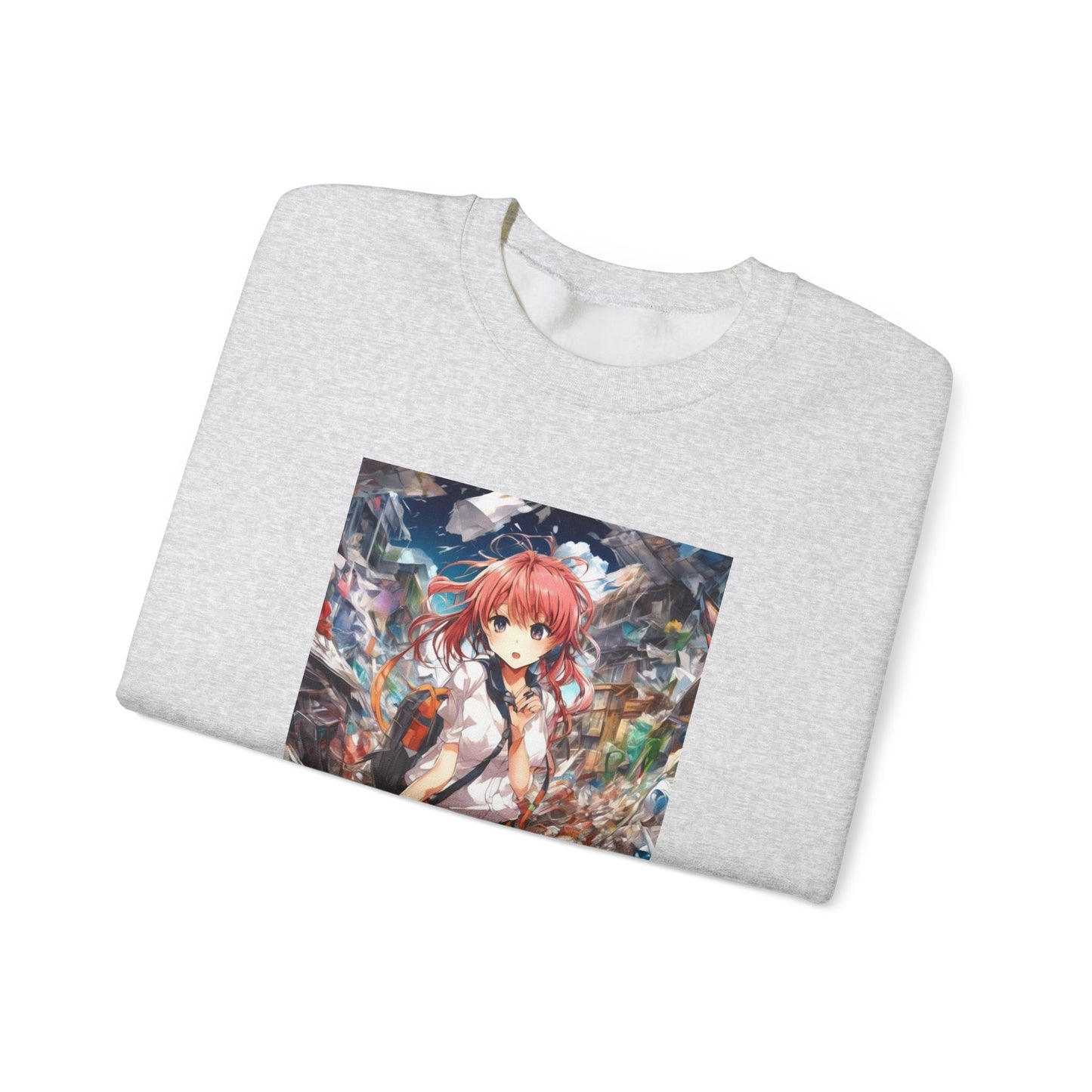 Recycling Day Anime Schoolgirl Eco Street Art Sweatshirt