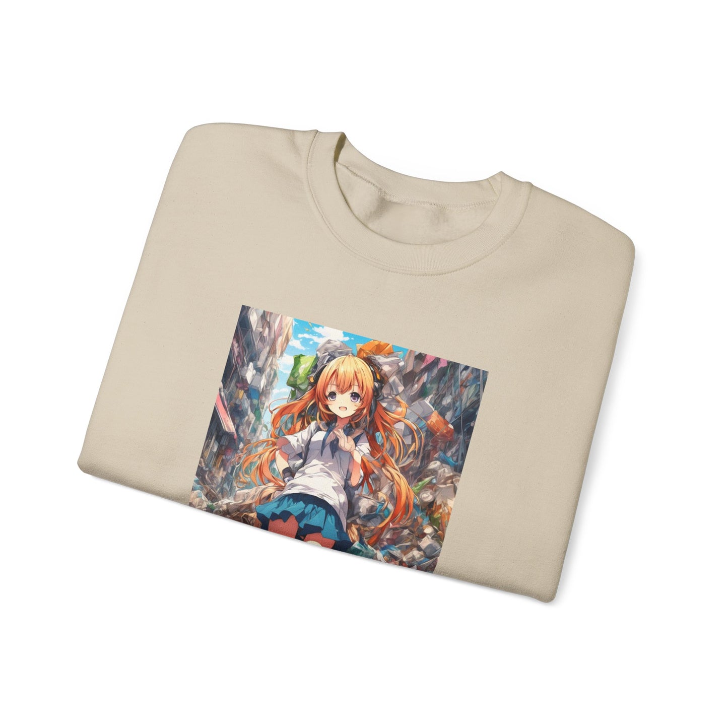 Recycling Rescue Anime Heroine Eco Street Art Sweatshirt