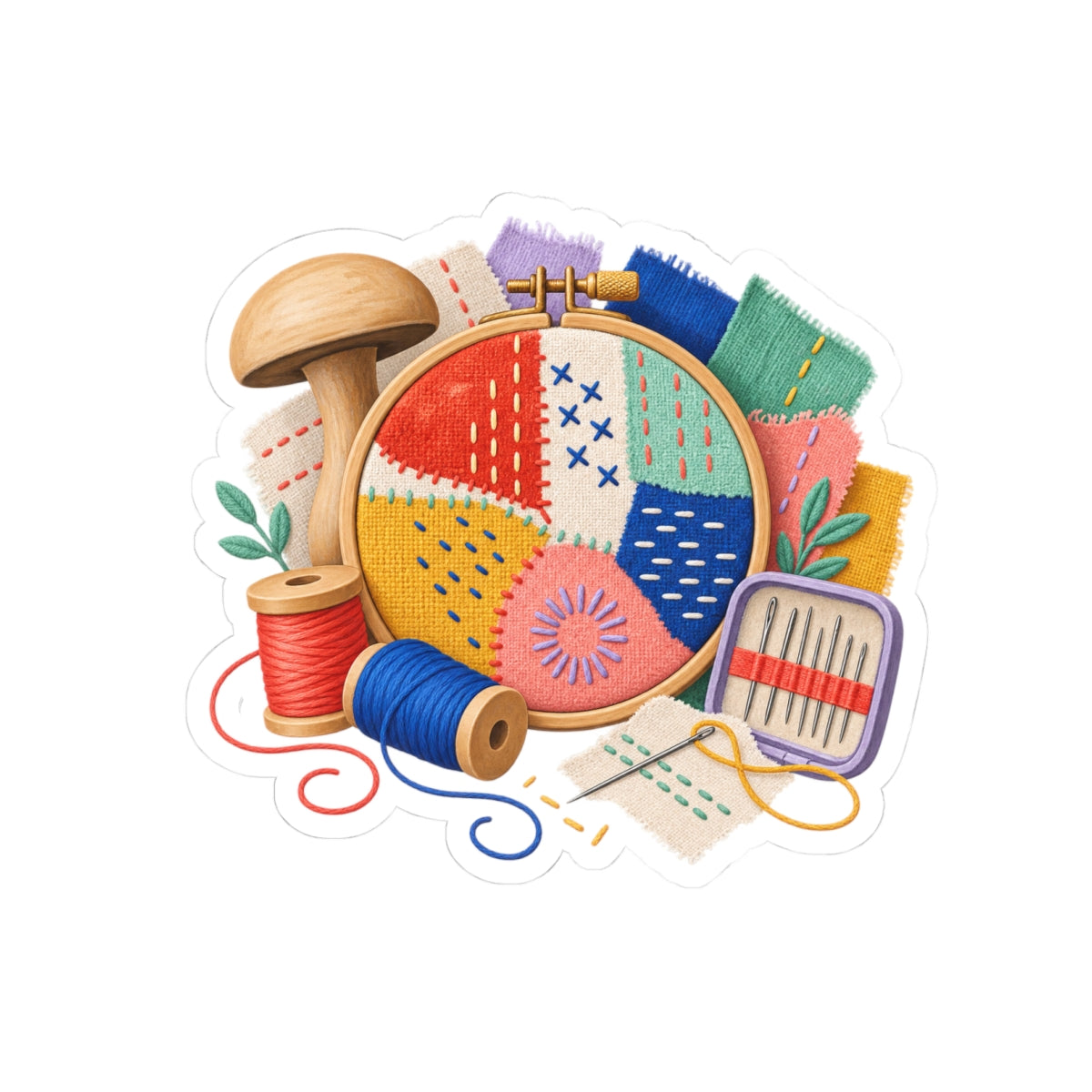 Colorful Visible Mending Workshop Sticker