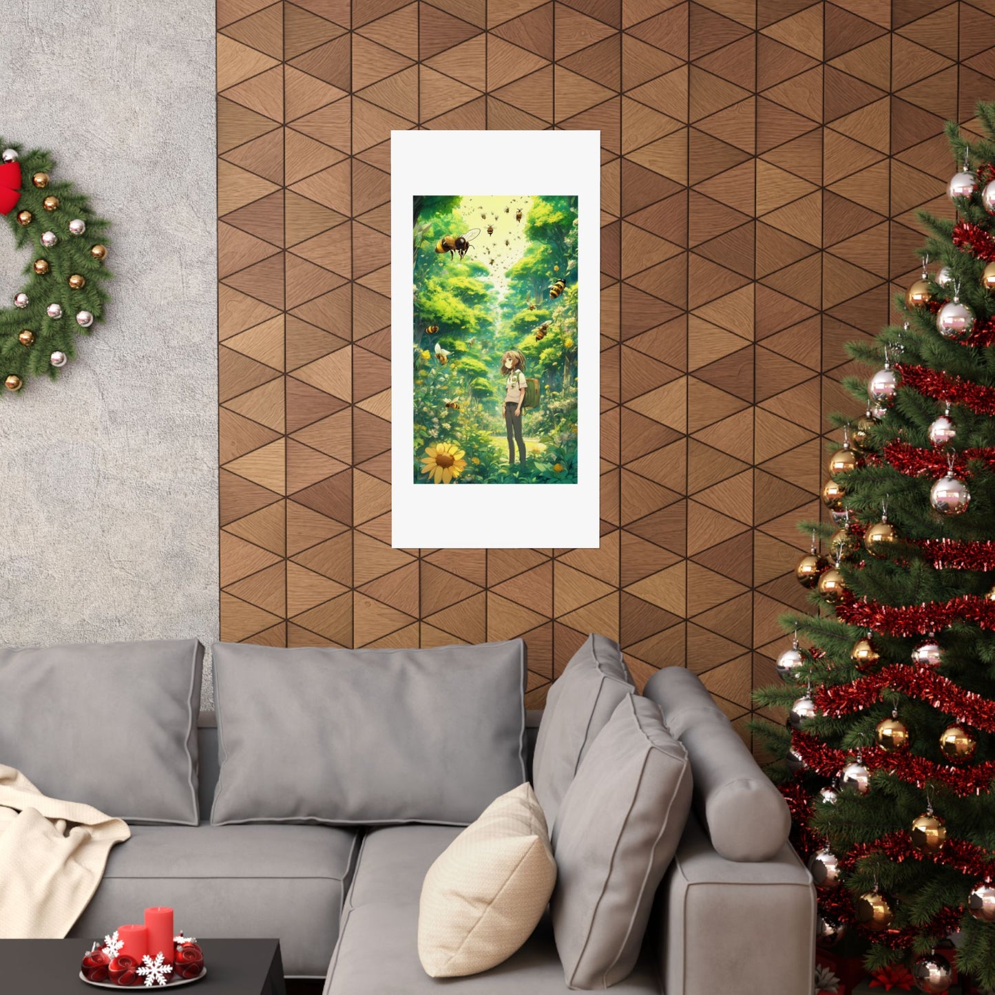 Bee Garden Explorer Anime Nature Art Poster
