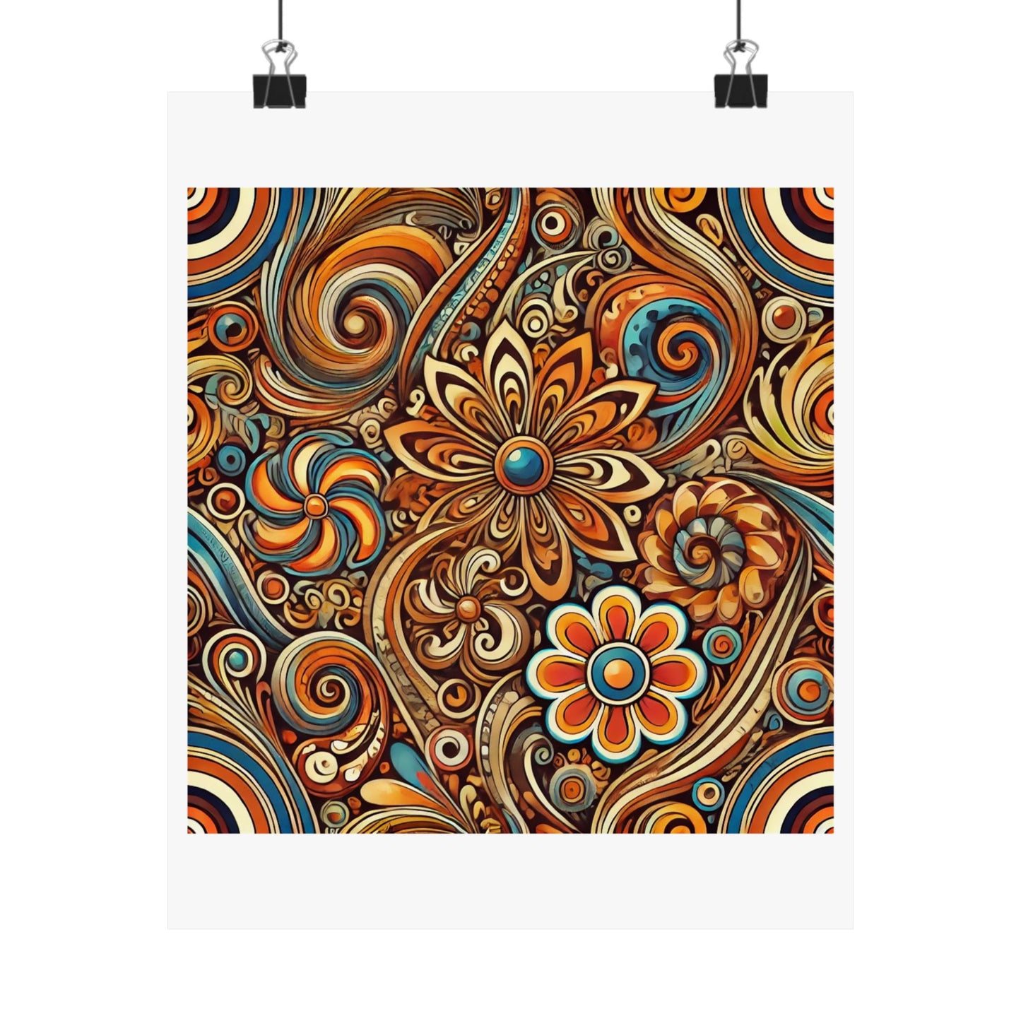 Ornate Abstract Floral Paisley Pattern Poster