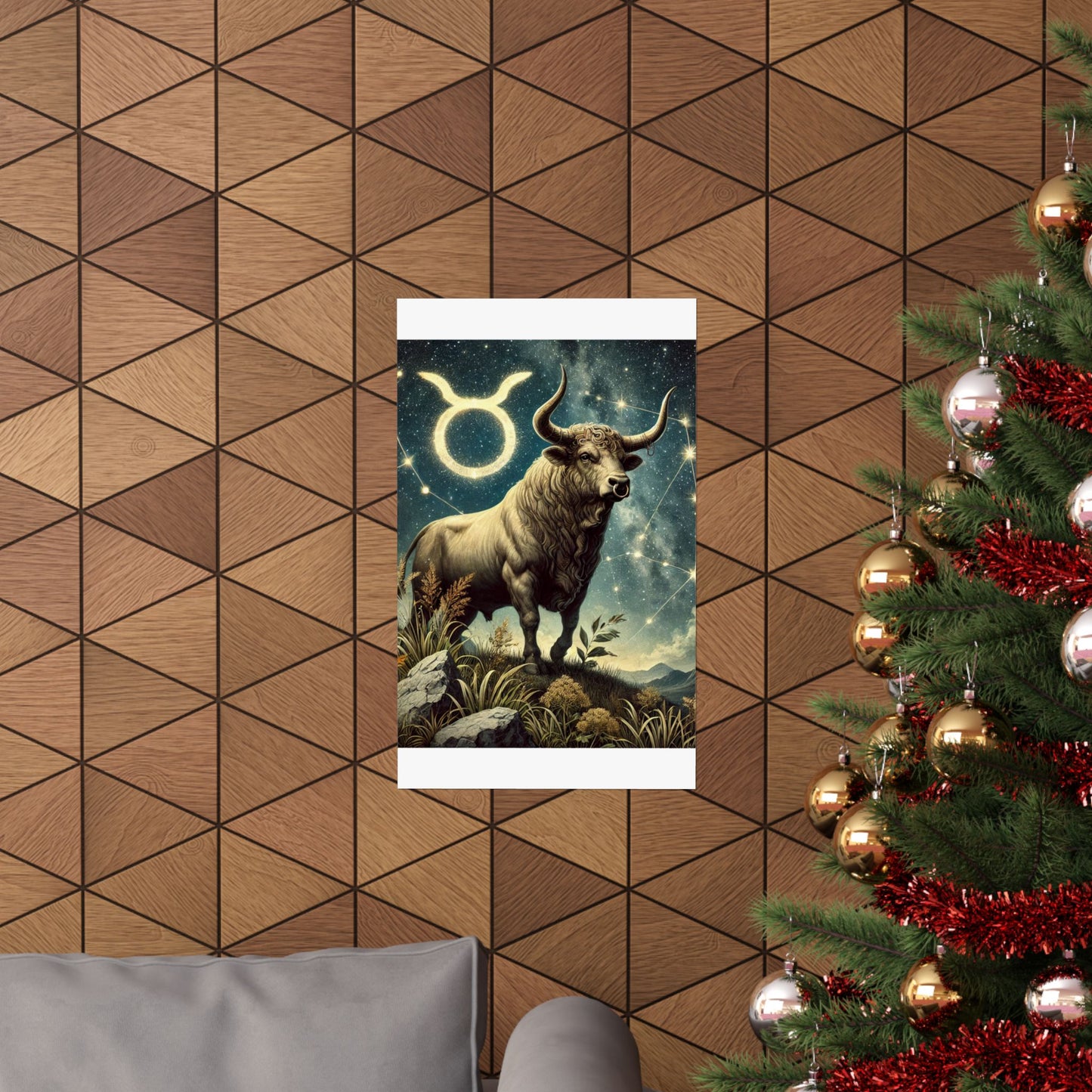 Taurus Bull Constellation Celestial Wall Art Poster