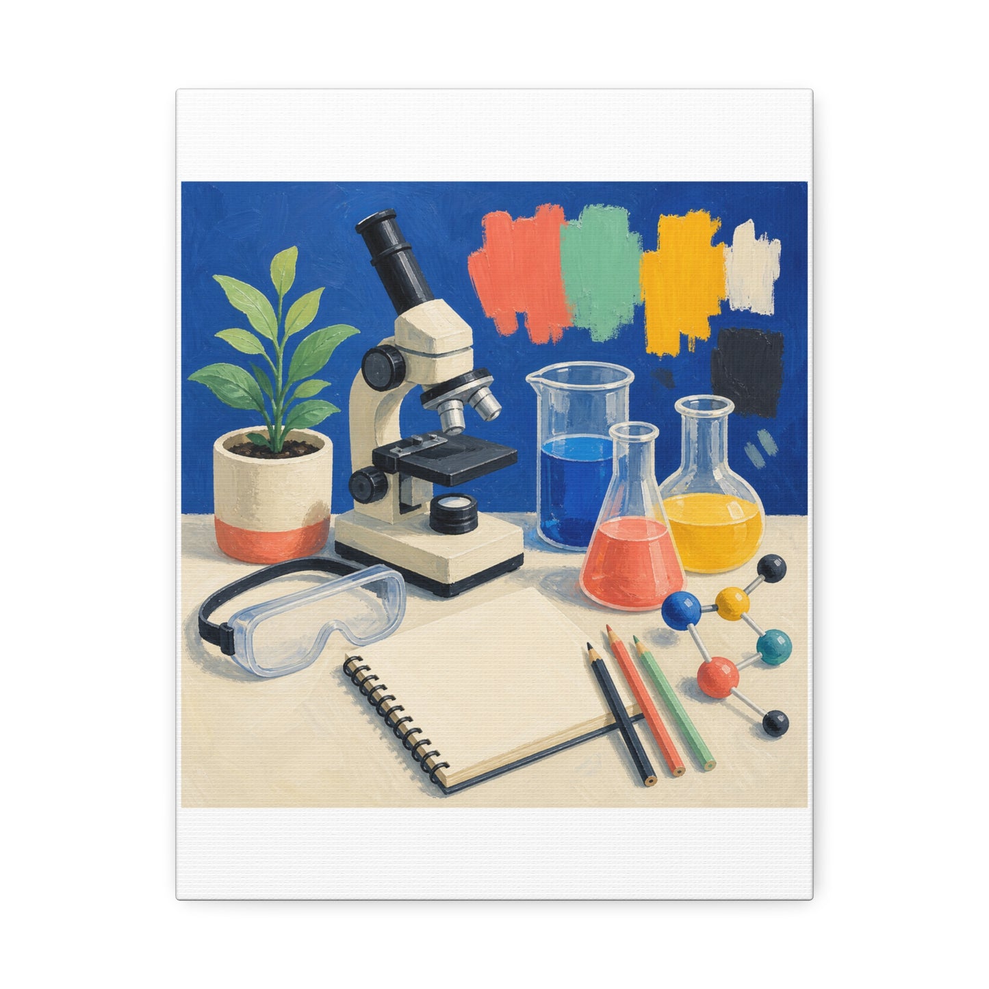 Colorful Science Lab Learning Art Canvas Art
