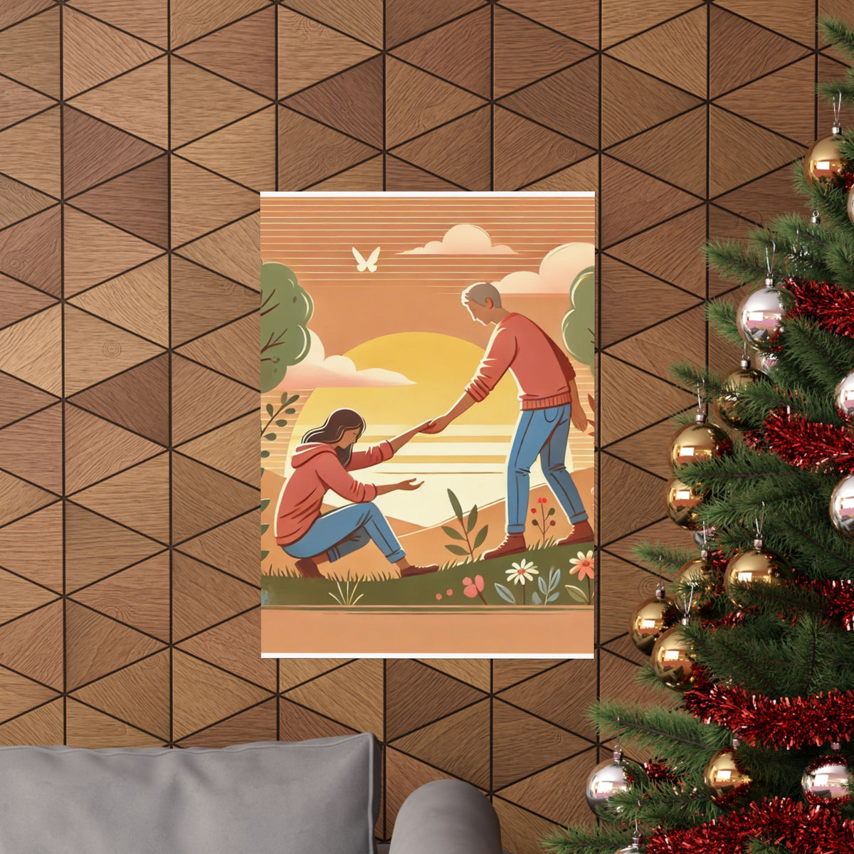 Helping Hands Sunset Garden Wall Art Poster