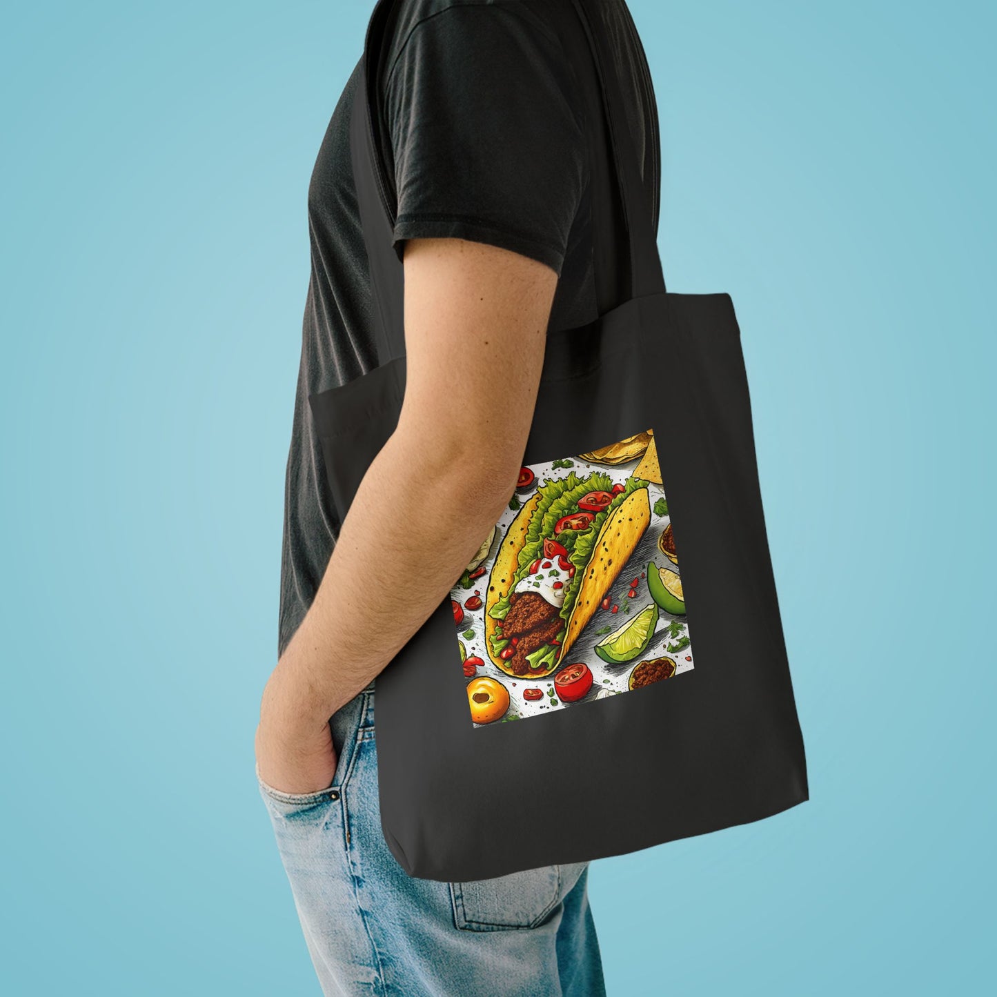 Bold Taco Illustration Foodie Gift Art Tote Bag