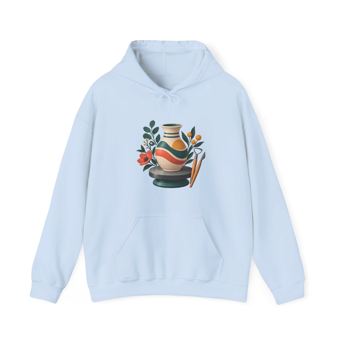 Midcentury Pottery Botanical Art Hoodie