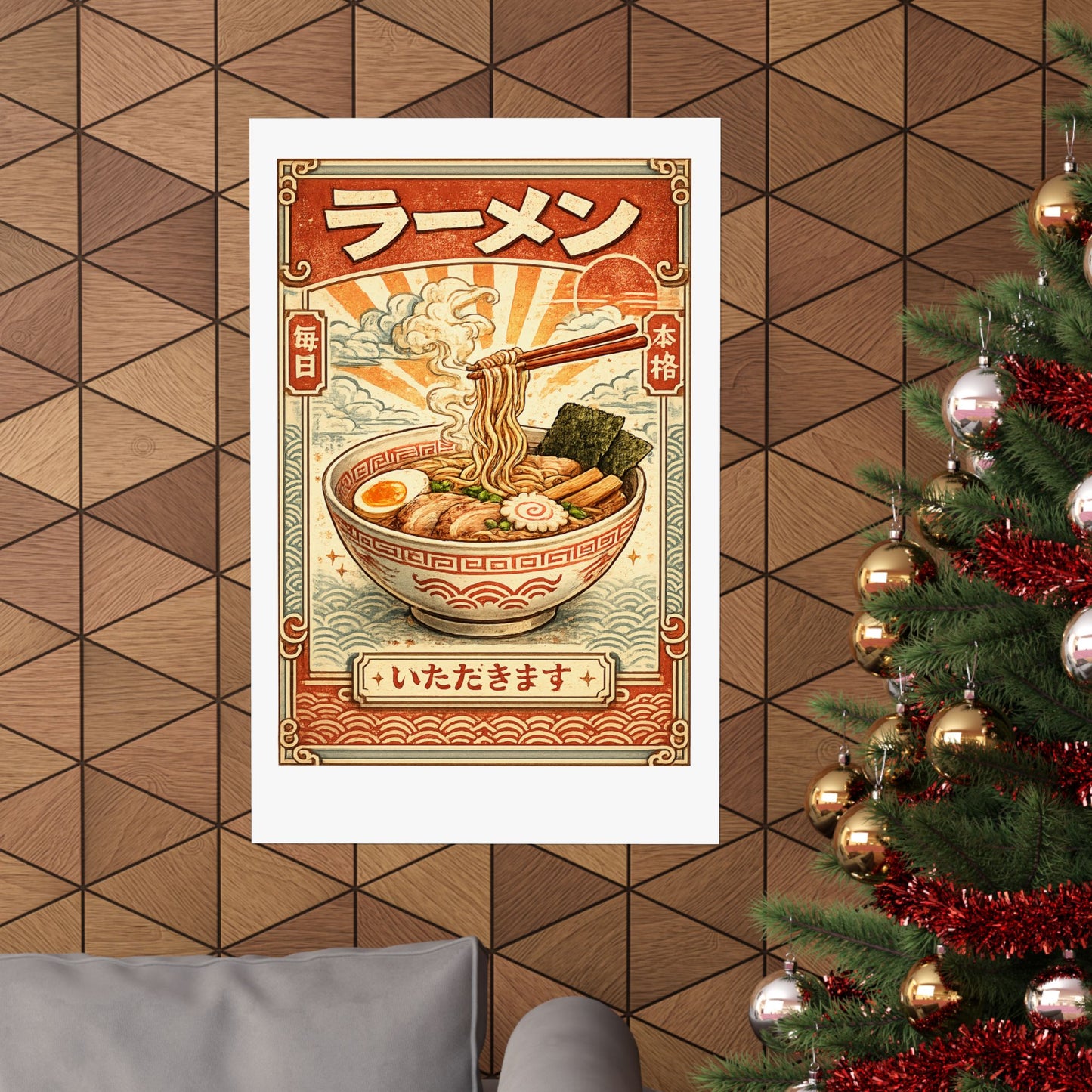 Vintage Ramen Bowl Japanese Food Art Poster