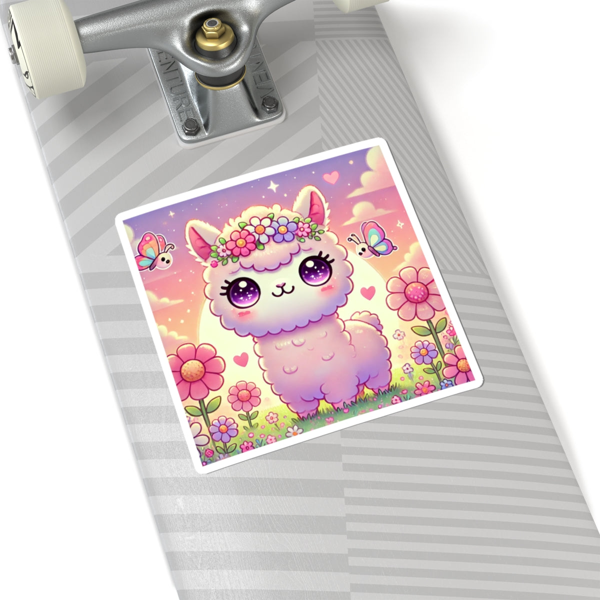 Pastel Floral Alpaca Garden Kawaii Sticker