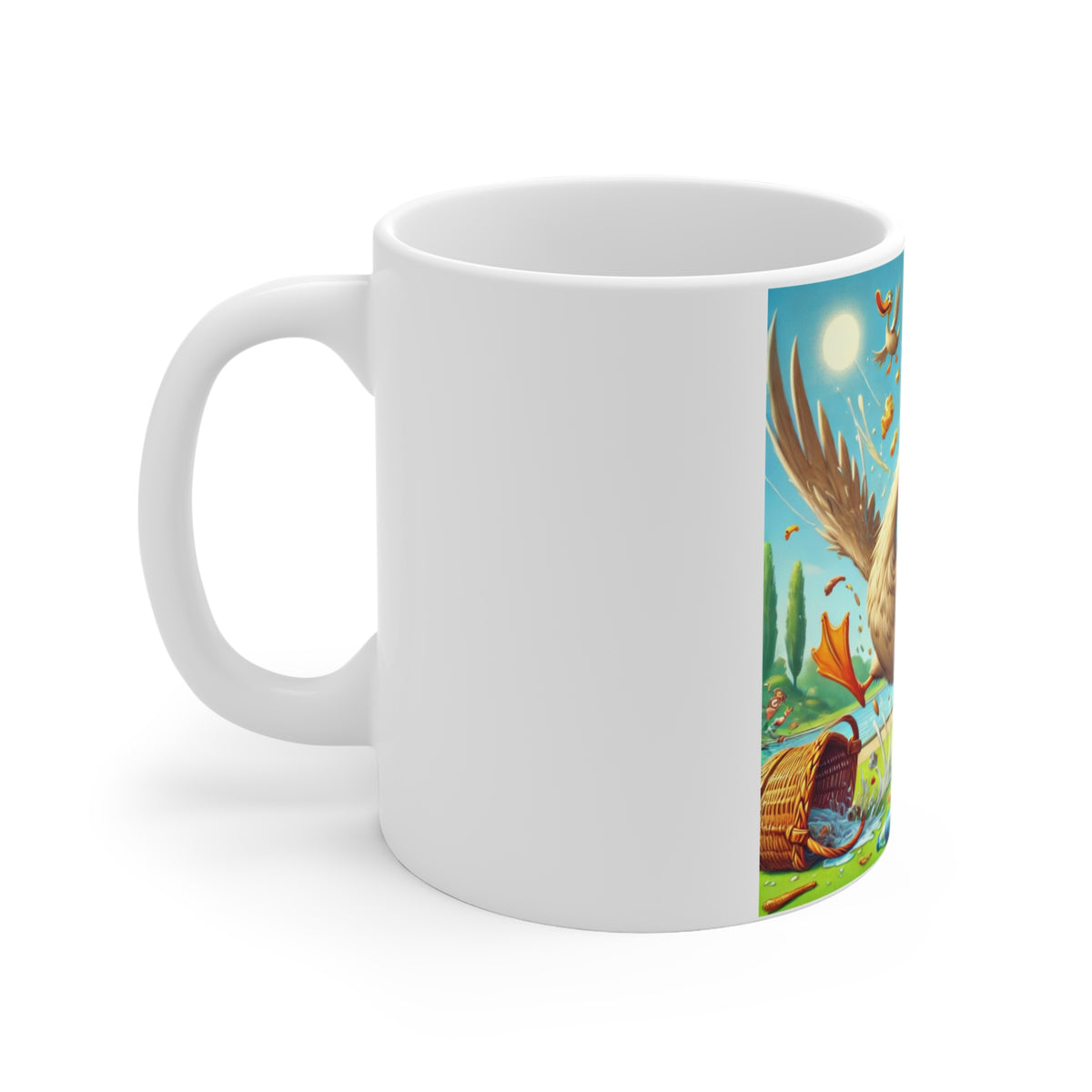 Chaotic Picnic Duck Funny Summer Adventure Coffee Mug