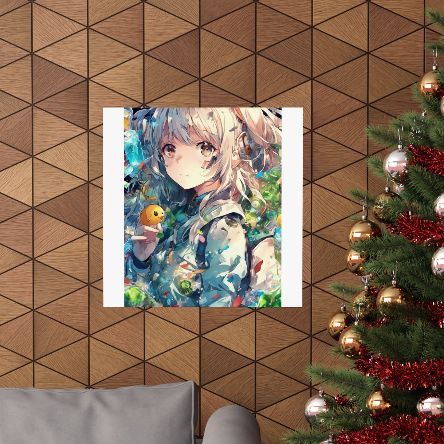 Crystal Bottle Anime Portrait Colorful Wall Poster