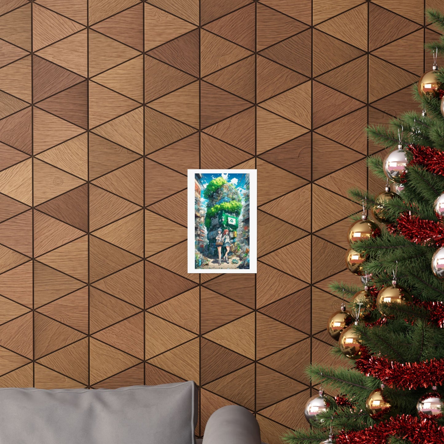 Urban Recycling Anime Friends Green City Wall Poster