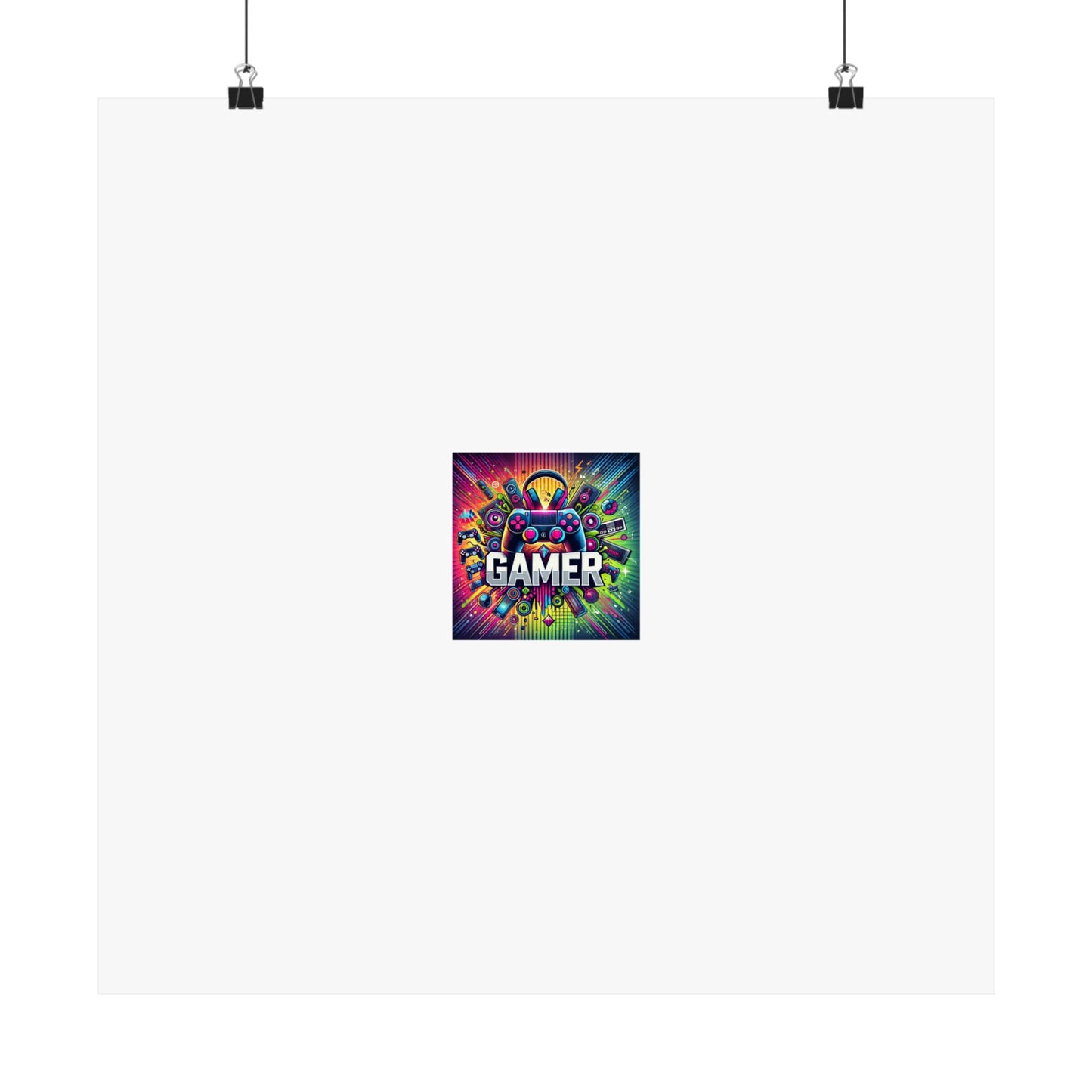 Neon Gamer Energy Retro Arcade Gaming Wall Art Poster