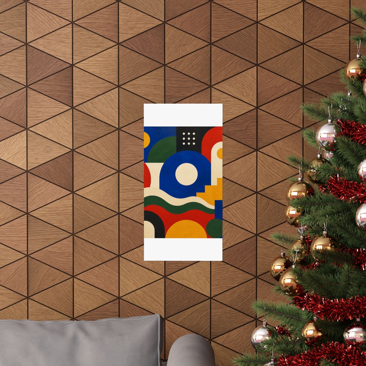 Bold Geometric Balance Abstract Art Poster