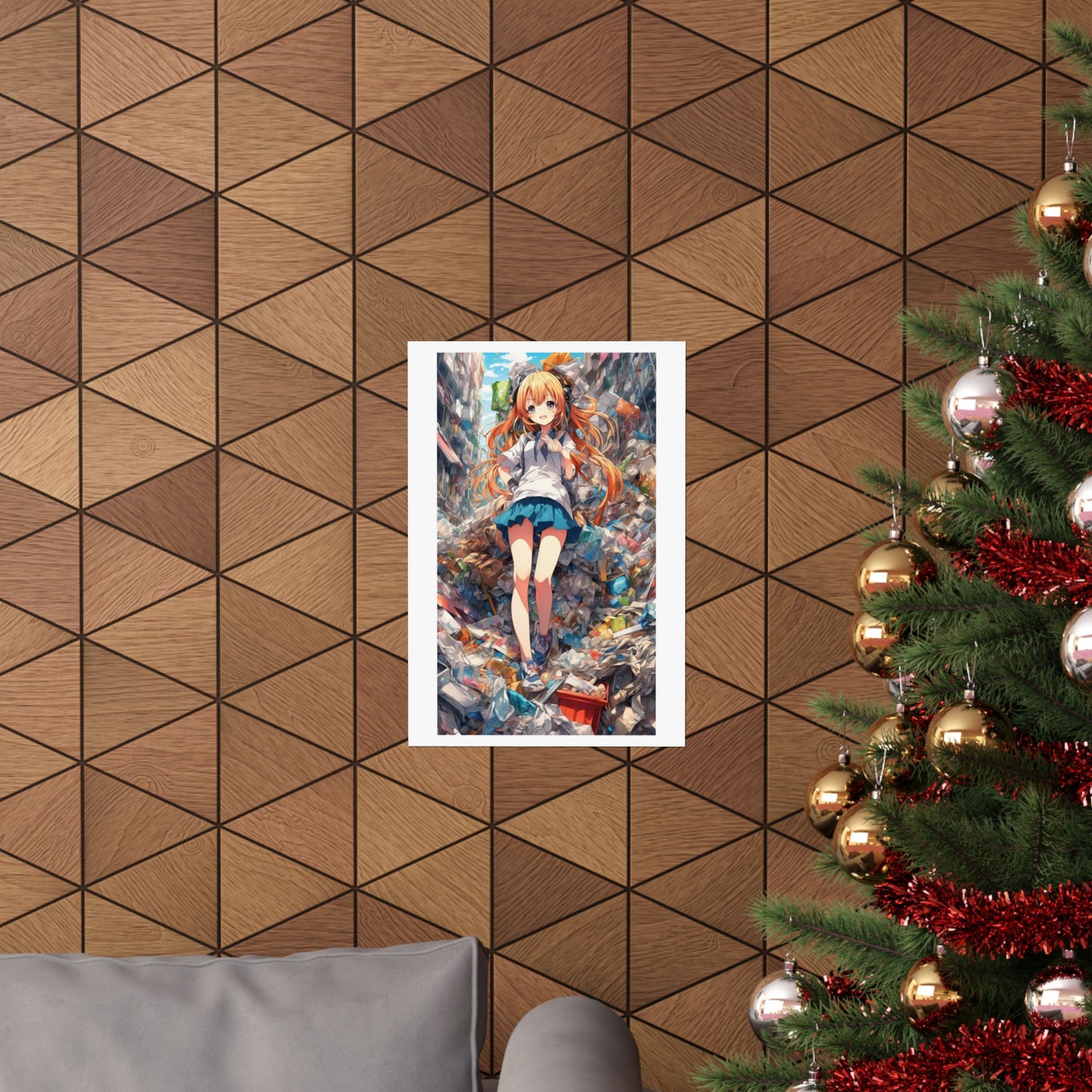 Recycling Rescue Anime Heroine Eco Street Art Poster
