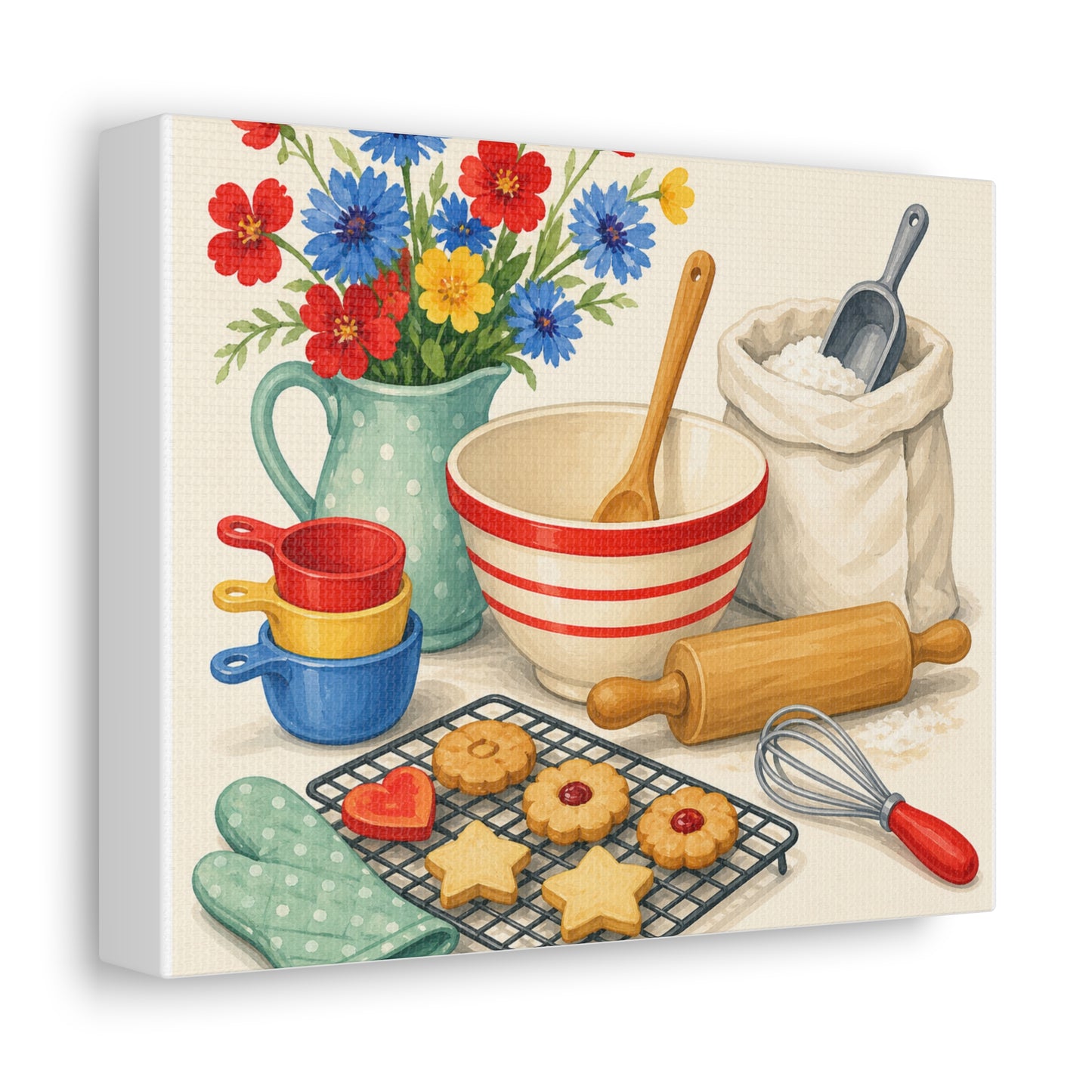 Cheerful Home Baking Hobby Canvas Art