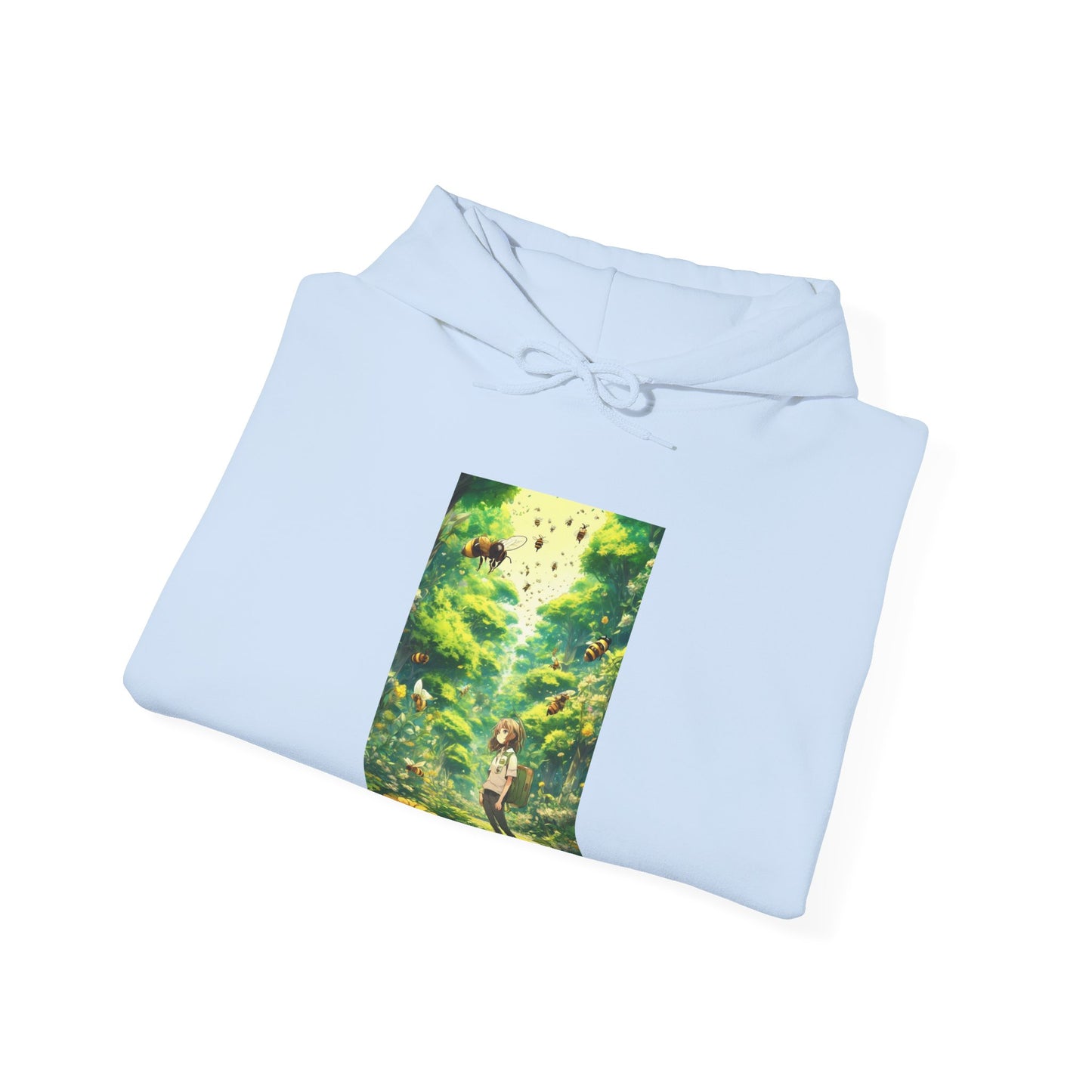 Bee Garden Explorer Anime Nature Art Hoodie