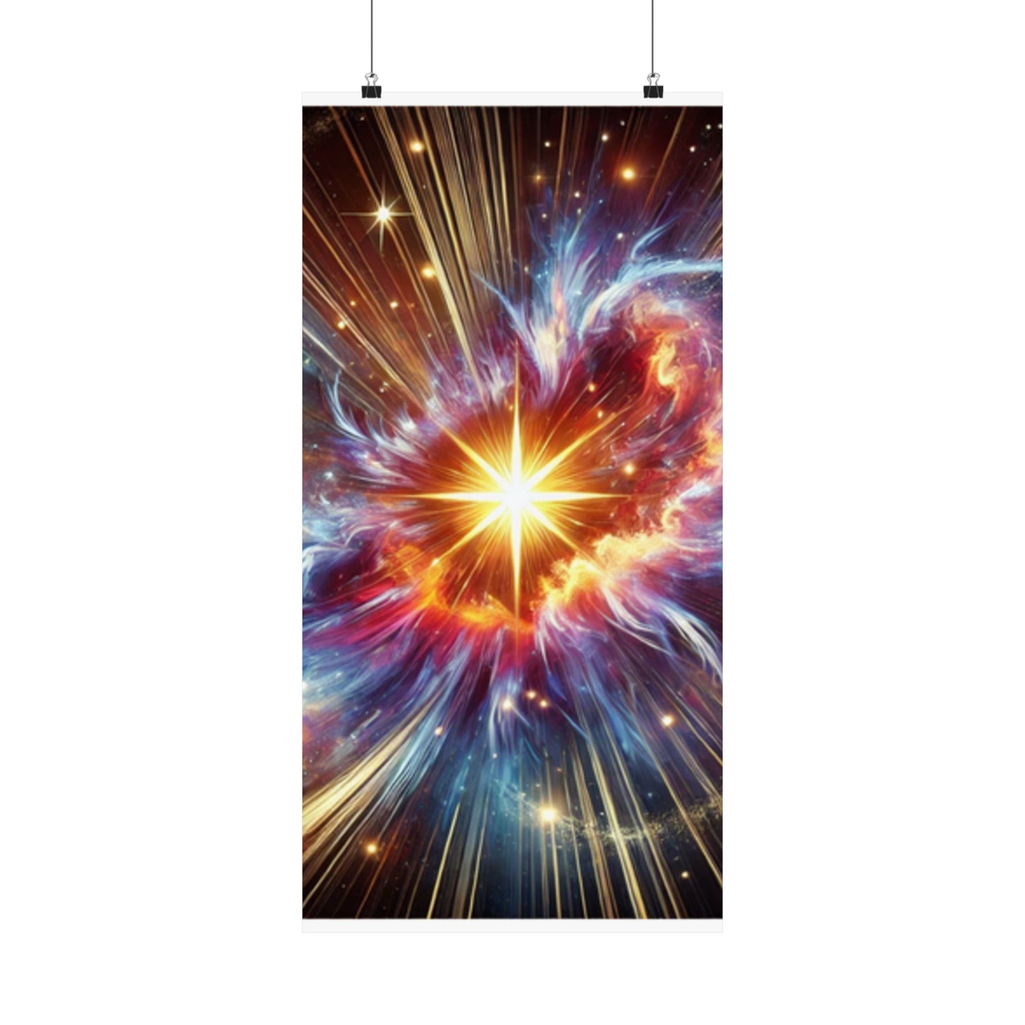 Cosmic Starburst Energy Abstract Space Poster Wall Art Decor