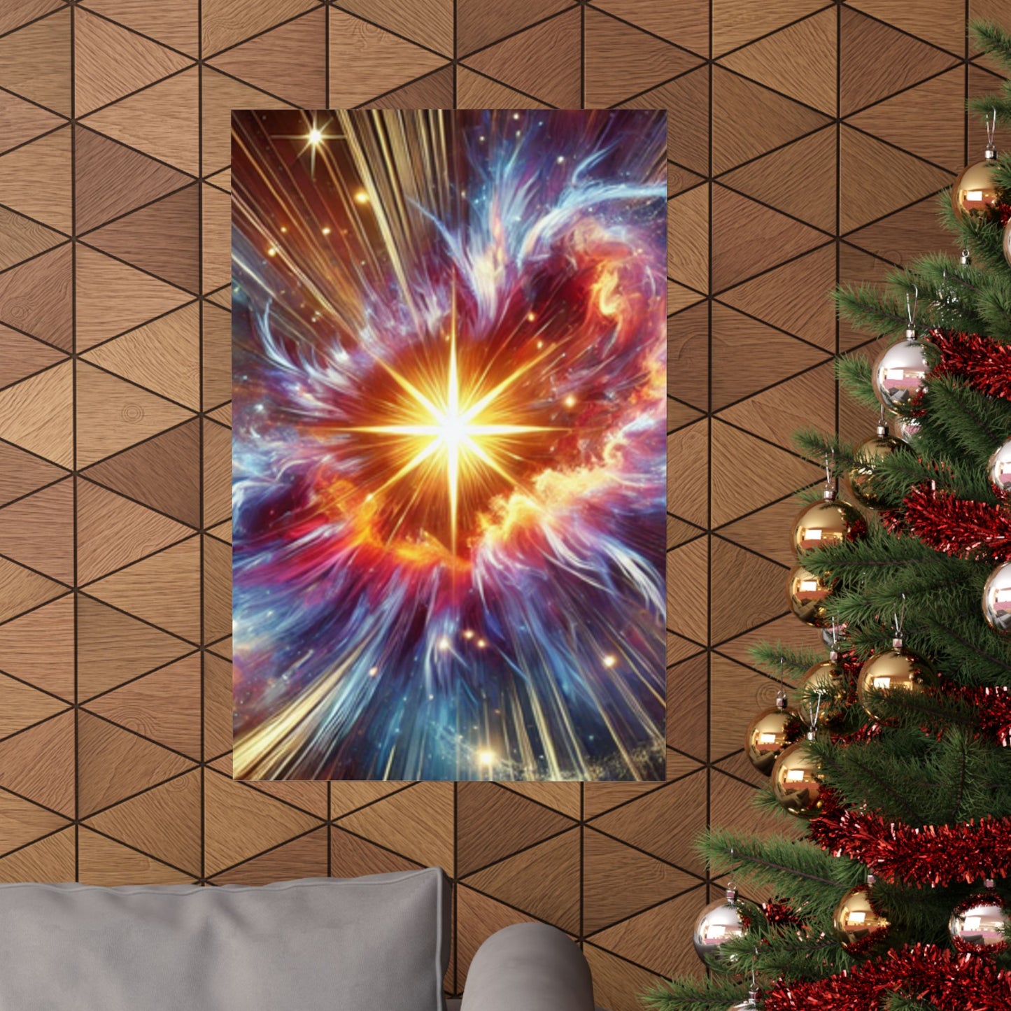 Cosmic Starburst Energy Abstract Space Poster Wall Art Decor