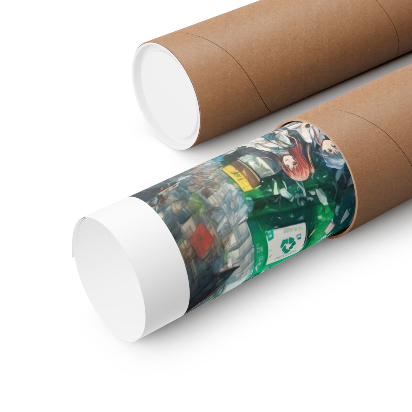 Urban Recycling Anime Friends Green City Wall Poster