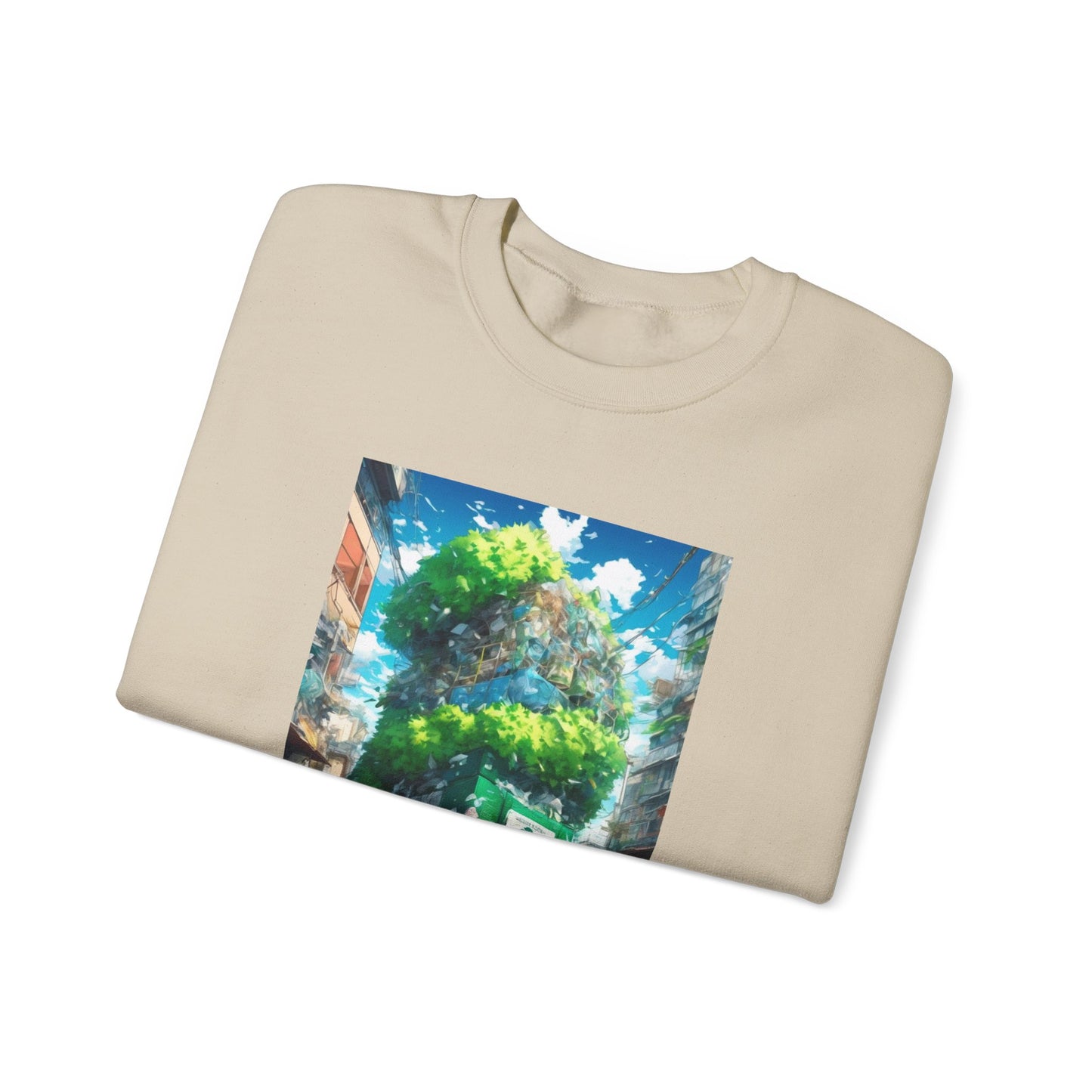 Urban Recycling Anime Friends Green City Sweatshirt