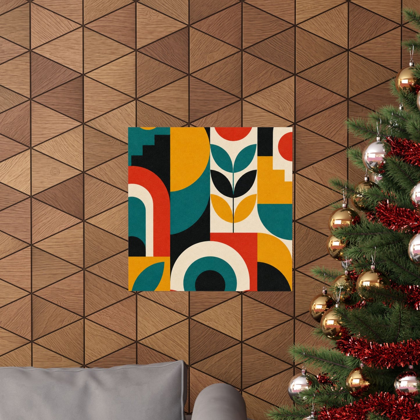 Mid Century Arches Botanical Geometric Abstract Poster