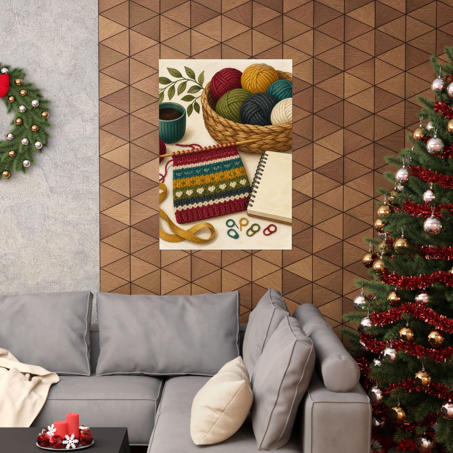 Cozy Knitting and Yarn Hobby Art Poster