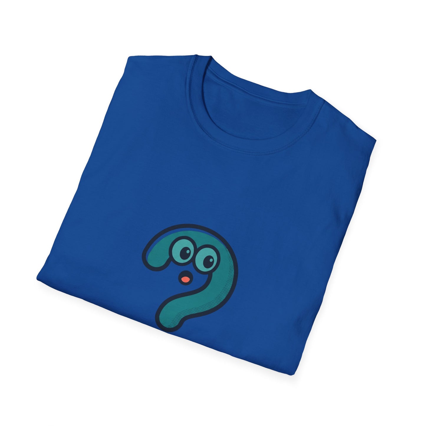 Confused Question Mark Character T-Shirt | Funny “Huh?” Cartoon Graphic Tee, Silly Expression Humor Shirt