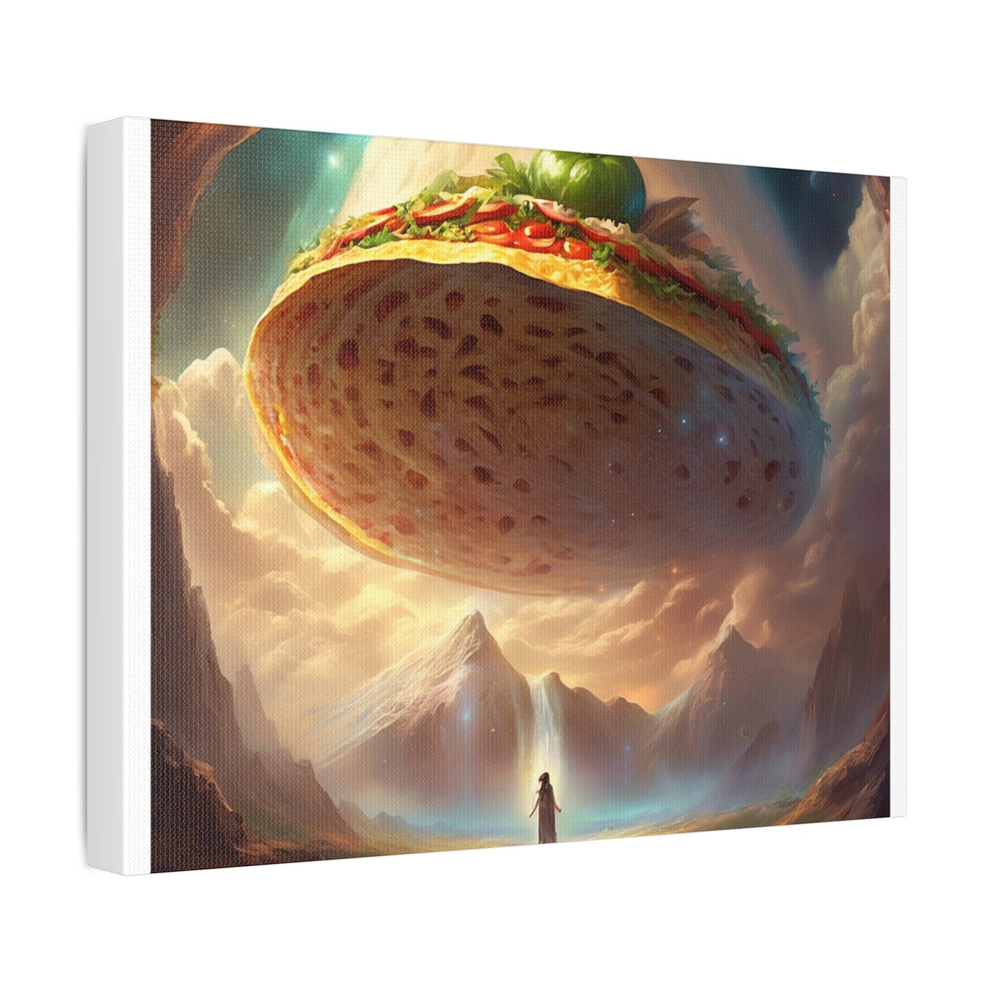 Cosmic Taco UFO Surreal Food Fantasy Art Canvas