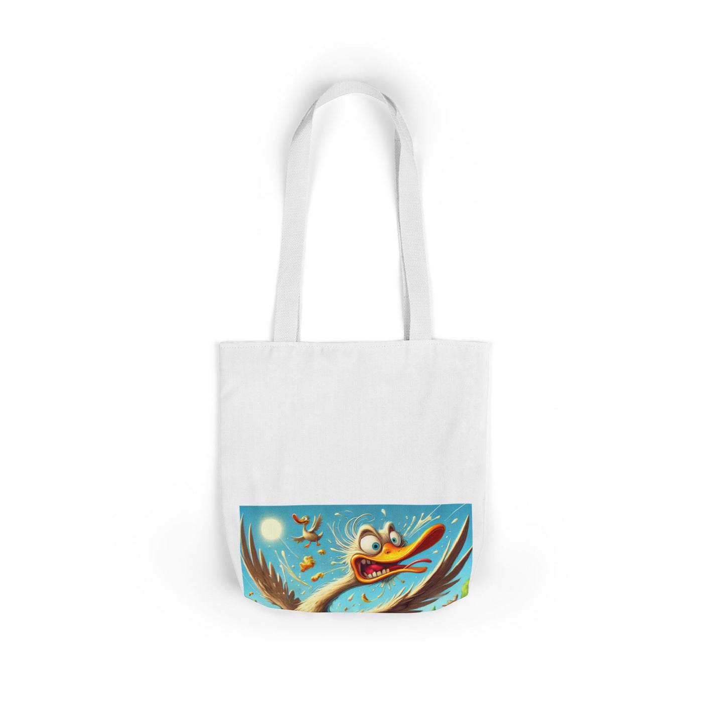 Chaotic Picnic Duck Funny Summer Canvas Tote Bag