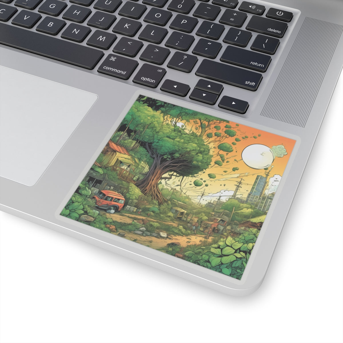 Cottage Road Landscape Nature Gift Art Sticker