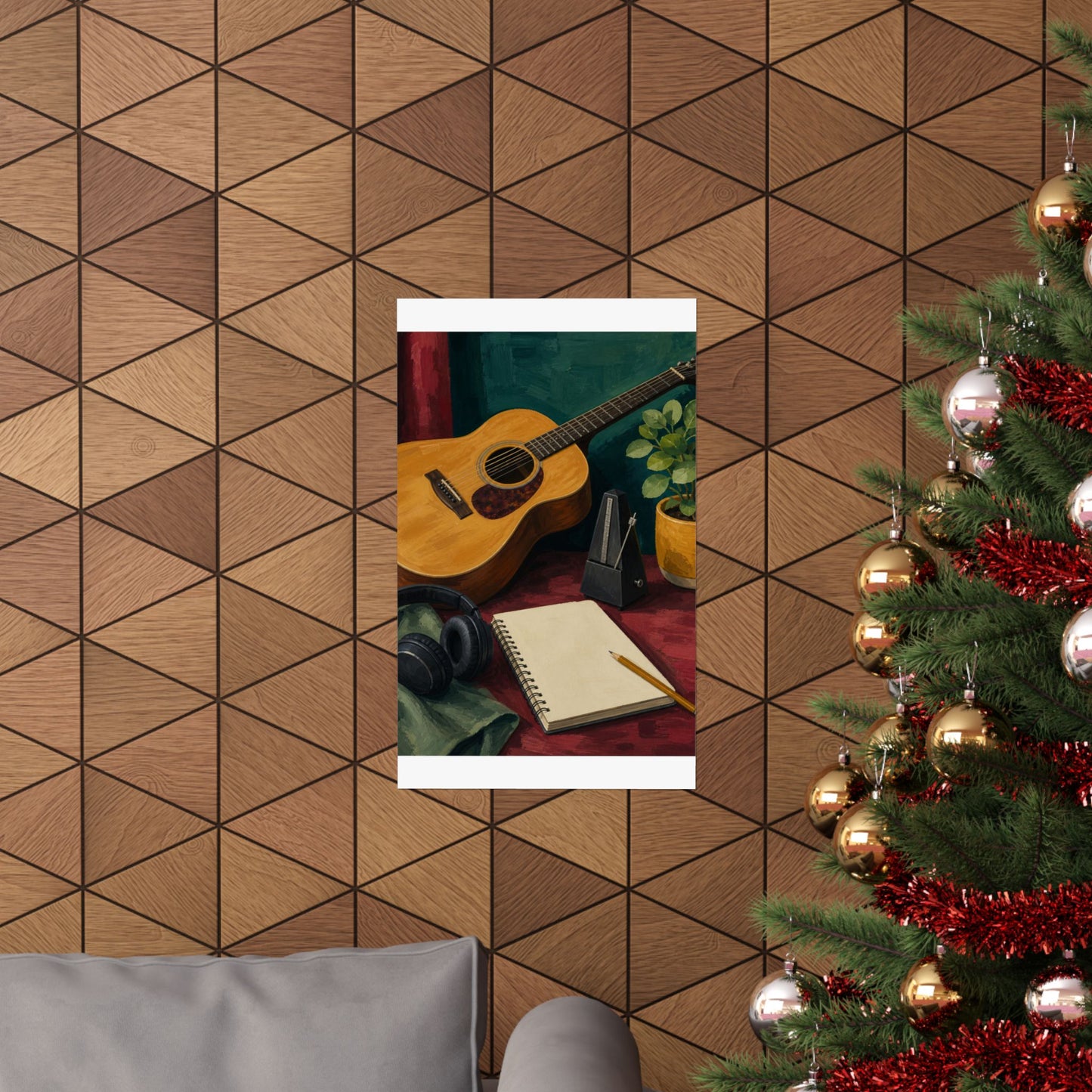 Cozy Acoustic Music Practice Art Poster