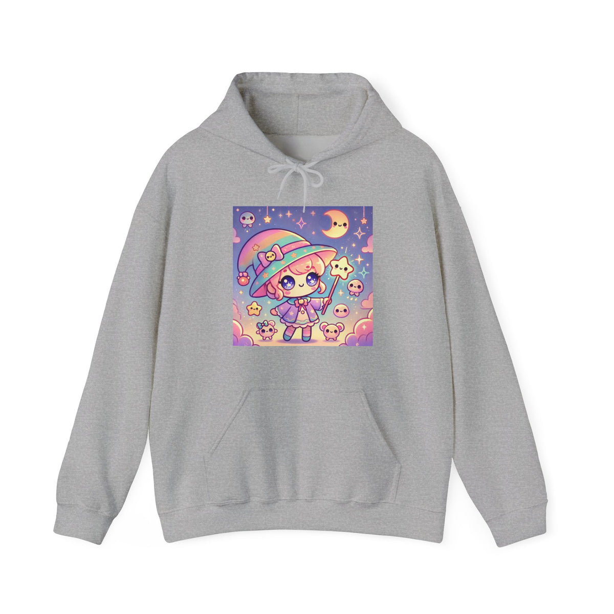 Kawaii Moon Wand Pastel Fantasy Art Hoodie